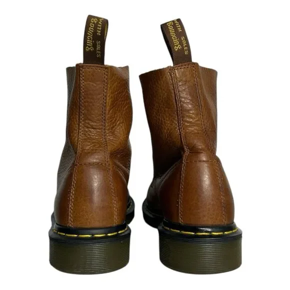 Dr. Martens Pascal Womens Size 9 Combat Boots Brown Leather EUC - Picture 4 of 9